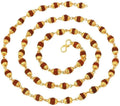 Gold-Polished Alloy Rudraksh And Metal Cap Chain - The Pari