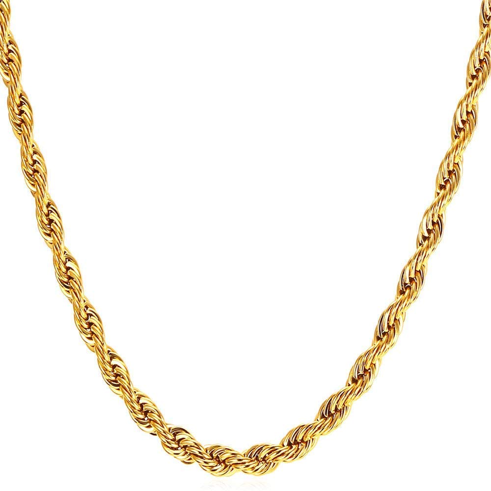 Gold-Polished Alloy Golden Rope Shape Chain - The Pari