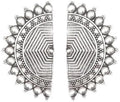 Silver-Plated Alloy Oxidised Designer Half Moon Earrings - The Pari - Distacart