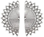 Silver-Plated Alloy Oxidised Designer Half Moon Earrings - The Pari - Distacart
