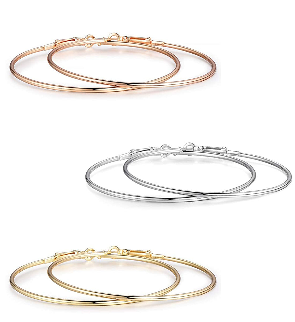 Rhodium-Plated Alloy Assorted Hoop Earrings Combo - The Pari - Distacart