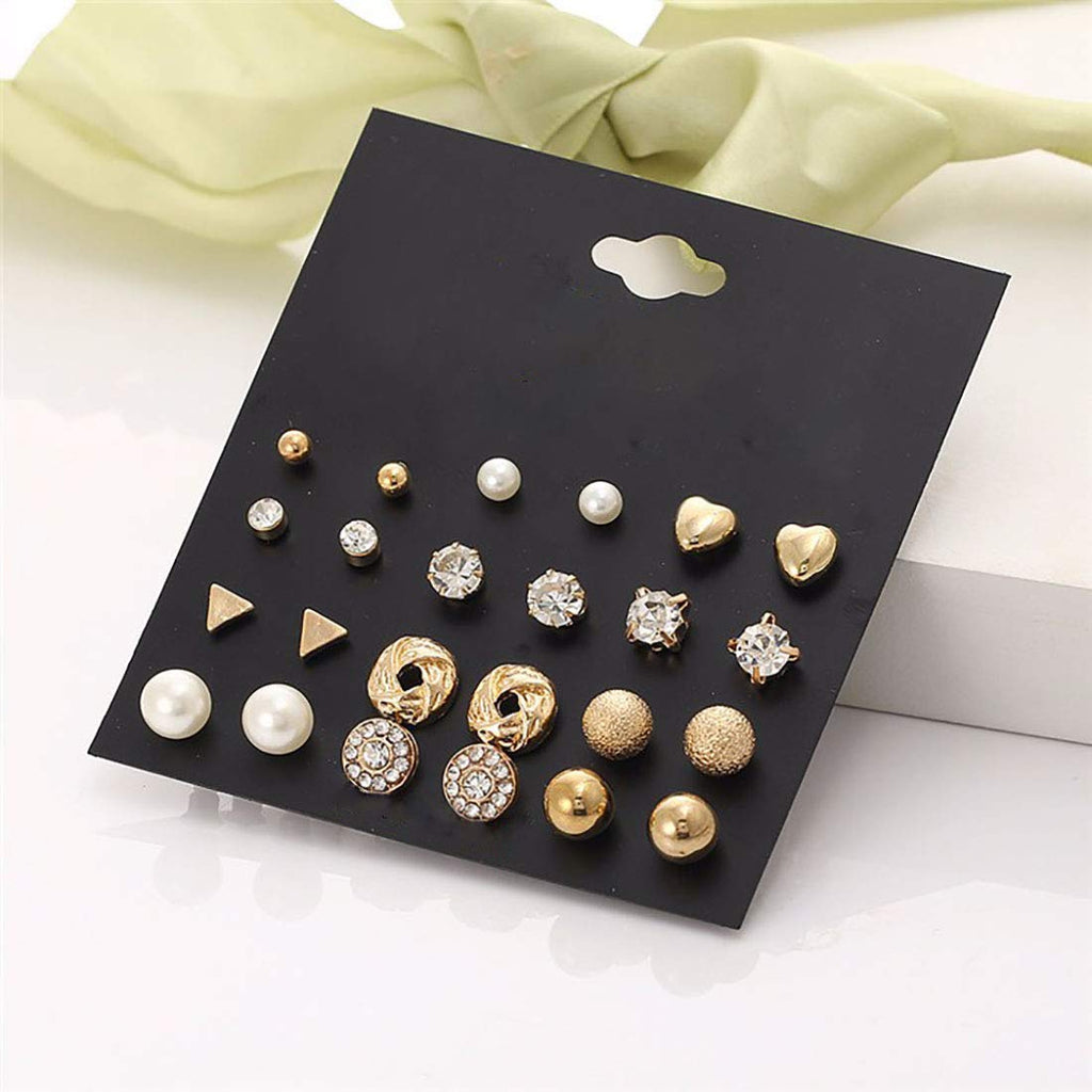 Rhodium-Plated Alloy Metallic Geometric Earrings Combo - The Pari - Distacart