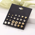 Rhodium-Plated Alloy Metallic Geometric Earrings Combo - The Pari - Distacart