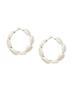 Gold-Plated Alloy Sea Shell Hoop Earrings - The Pari - Distacart