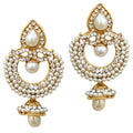 Gold-Plated Alloy Traditional Look Pearl Studded Earrings - The Pari - Distacart