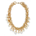 Gold-Polished Alloy Pearl Statement Necklace - The Pari