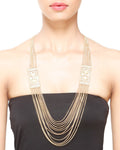 Gold-Toned Alloy Flower Necklace - The Pari