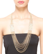 Gold-Toned Alloy Flower Necklace - The Pari