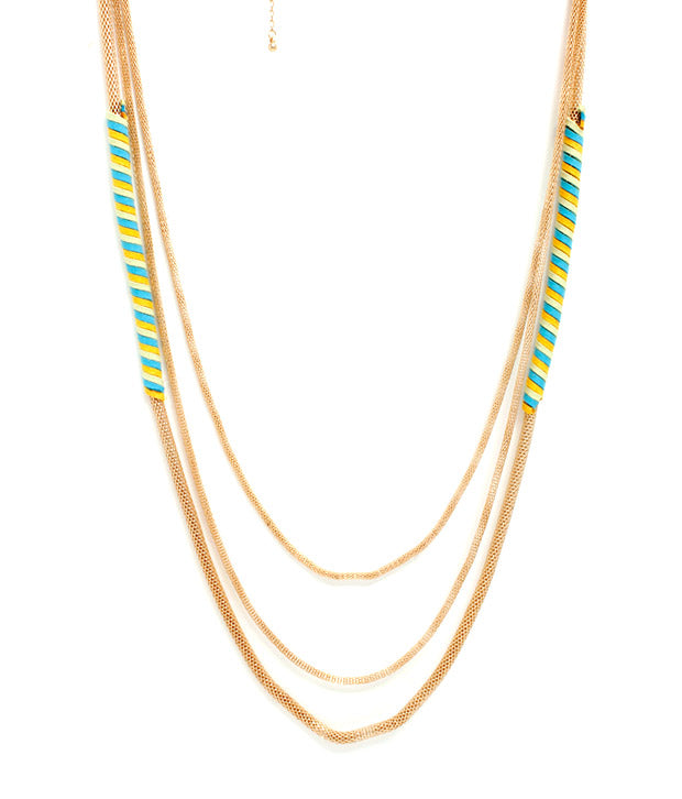 Gold-Polished Alloy Neon Strands Necklace - The Pari