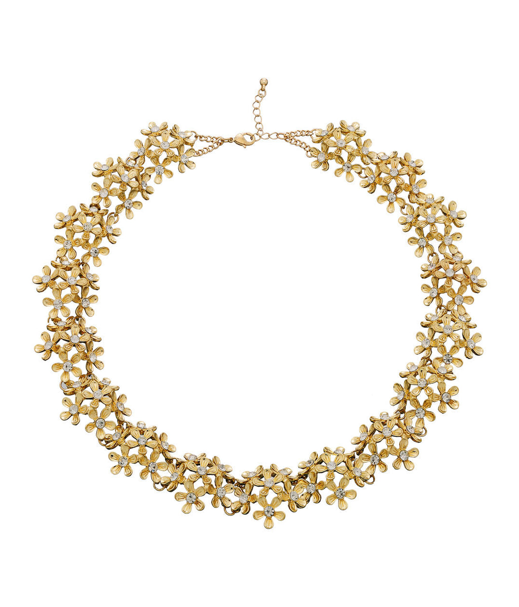 Gold-Polished Alloy Designer Flower Choker Necklace - The Pari
