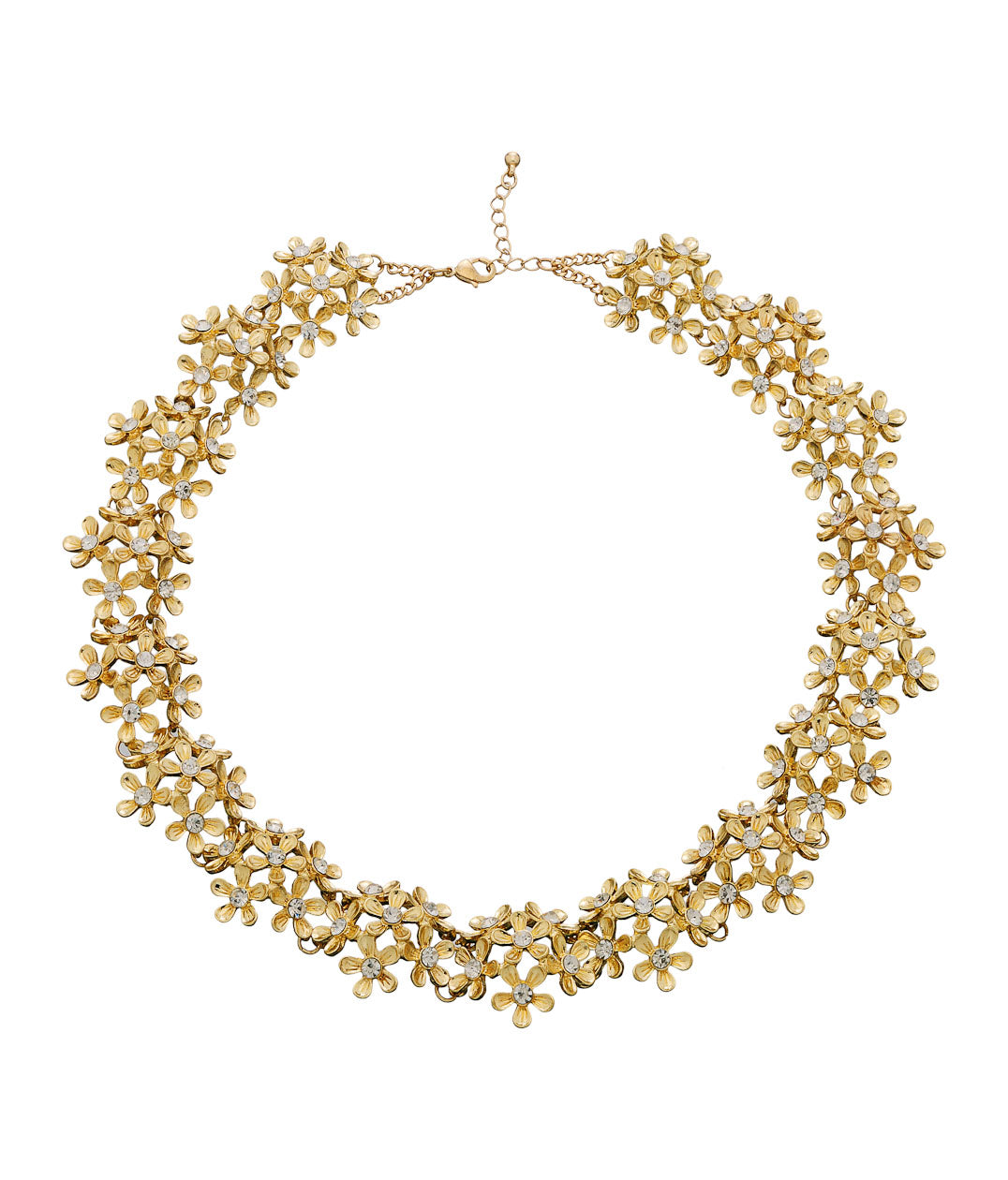 Gold-Polished Alloy Designer Flower Choker Necklace - The Pari
