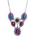Silver-Plated Alloy Pastel Colour Statement Necklace - The Pari
