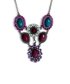 Silver-Plated Alloy Pastel Colour Statement Necklace - The Pari