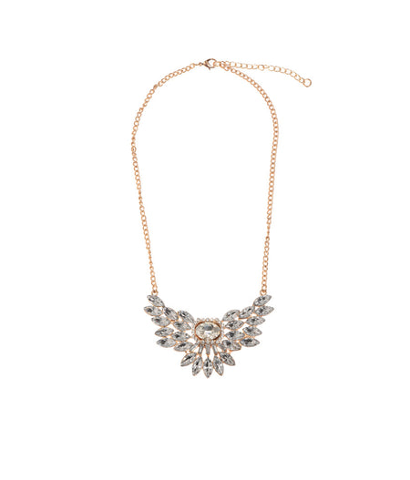 Gold-Polished Alloy Diva Look Stone Pendant Necklace - The Pari