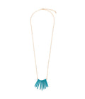 Gold-Polished Alloy Blue Tribal Long Chain Necklace - The Pari