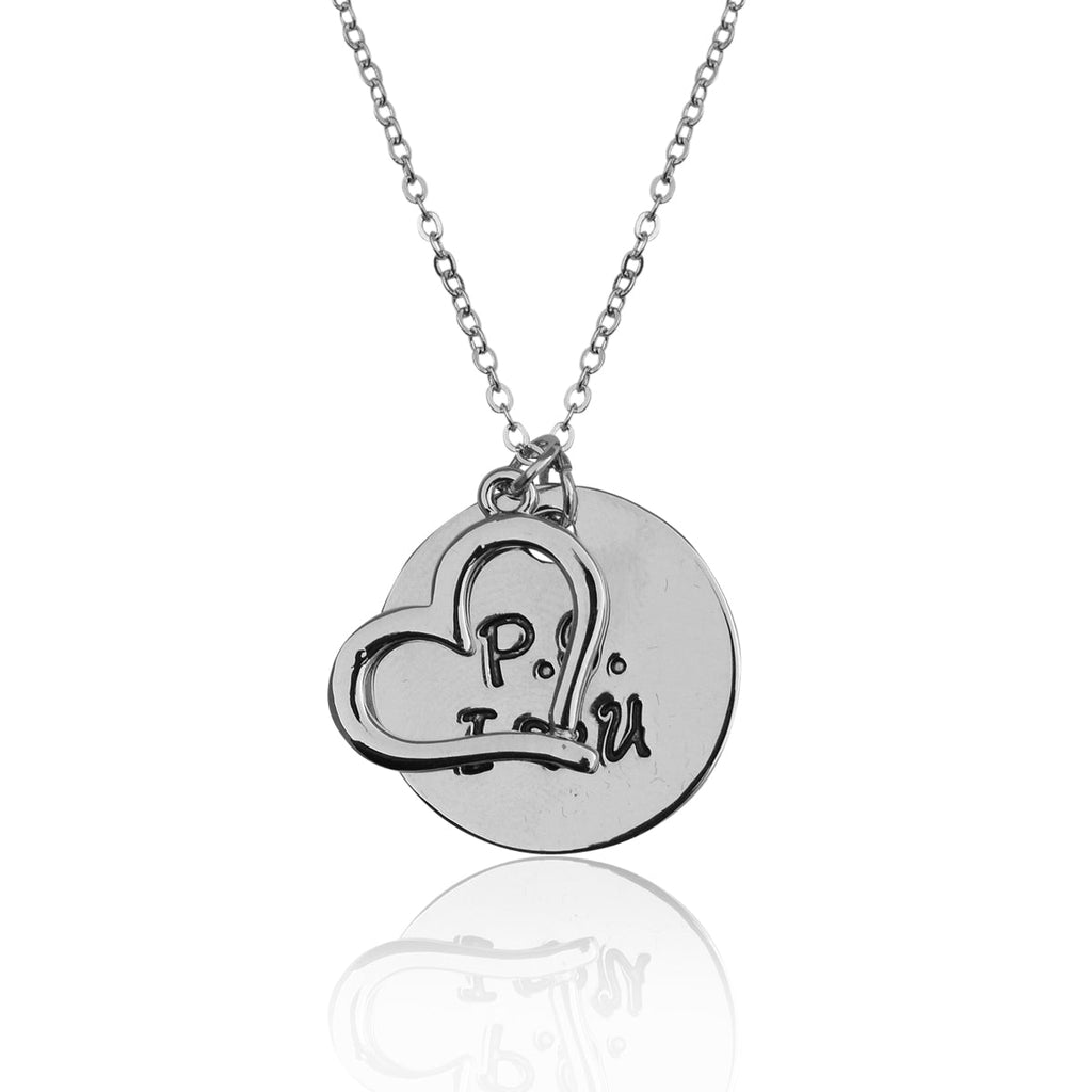 Silver-Plated Alloy Stainless Steel Love Quote Pendant Necklace - The Pari