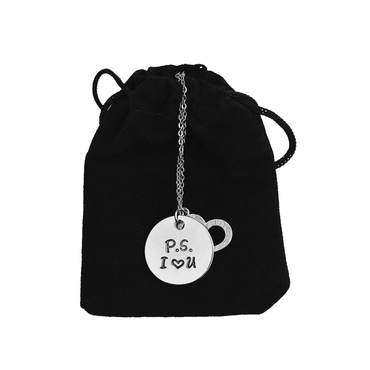 Silver-Plated Alloy Stainless Steel Love Quote Pendant Necklace - The Pari