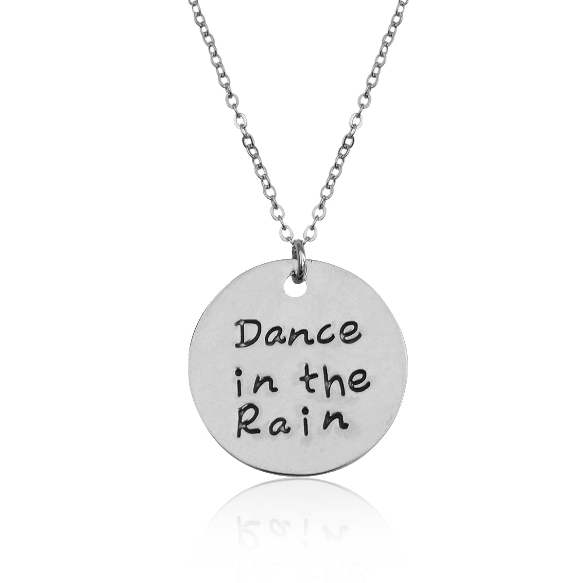 Silver-Plated Alloy Stainless Steel Love Quote Pendant Necklace - The Pari