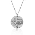 Silver-Plated Alloy Stainless Steel Love Quote Pendant Necklace - The Pari