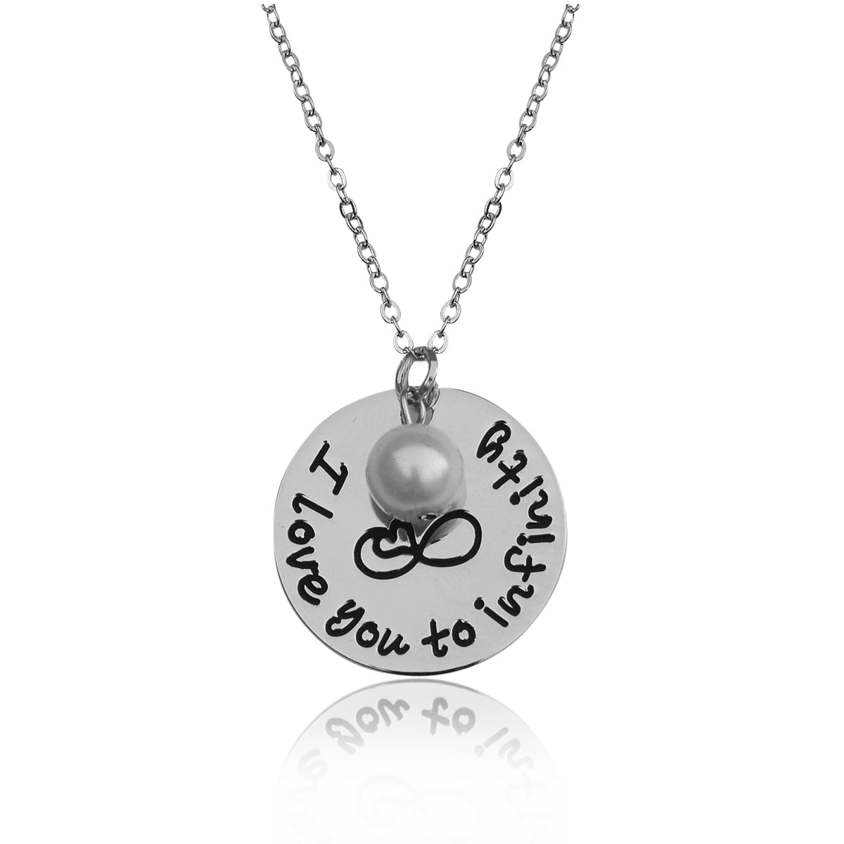 Silver-Plated Alloy Stainless Steel Love Quote Pendant Necklace - The Pari