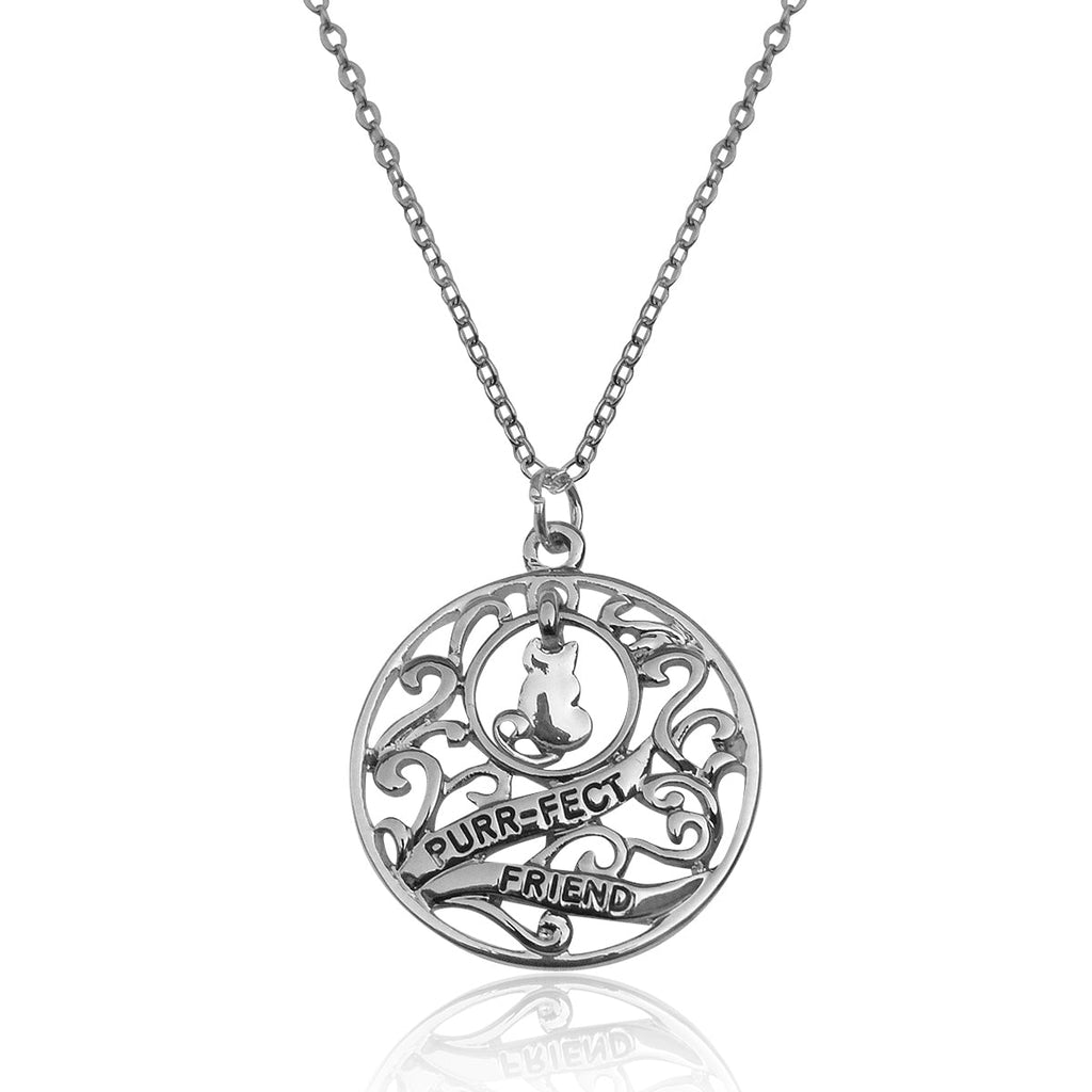 Silver-Plated Alloy Stainless Steel Love Quote Pendant Necklace - The Pari