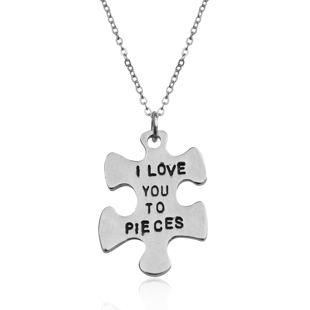 Silver-Plated Alloy Stainless Steel Love Quote Pendant Necklace - The Pari