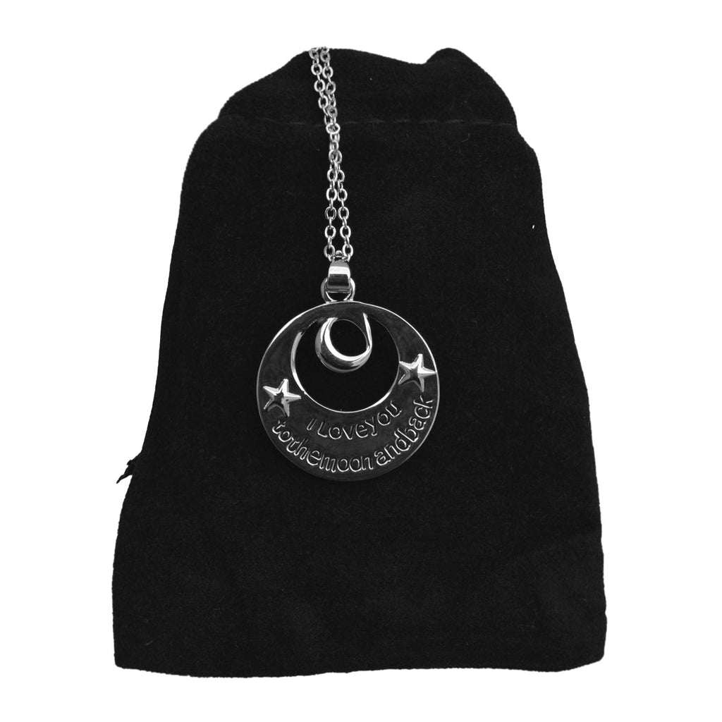 Silver-Plated Alloy Stainless Steel Love Quote Pendant Necklace - The Pari