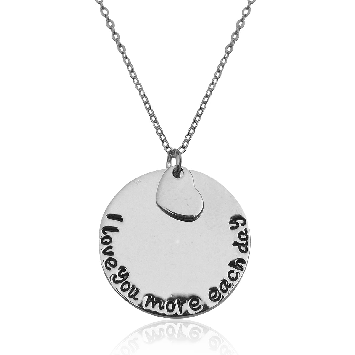 Silver-Plated Alloy Stainless Steel Love Quote Pendant Necklace - The Pari