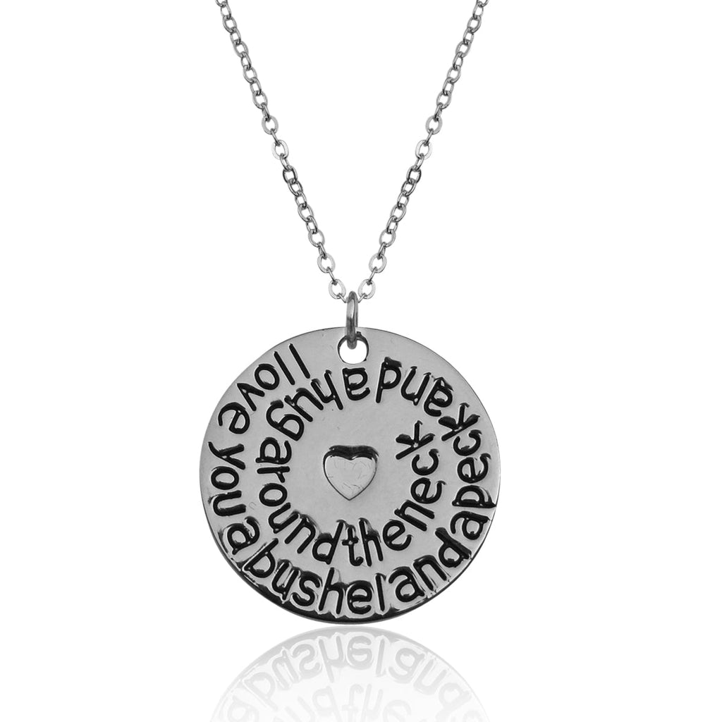 Silver-Plated Alloy Stainless Steel Love Quote Pendant Necklace - The Pari