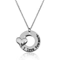 Silver-Plated Alloy Stainless Steel Love Quote Pendant Necklace - The Pari