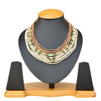Gold-Polished Alloy Beaded Designer Choker Necklace - The Pari