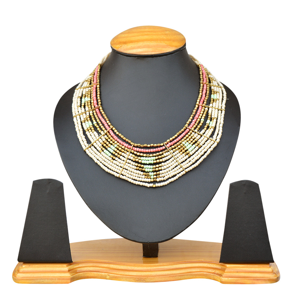 Gold-Polished Alloy Beaded Designer Choker Necklace - The Pari
