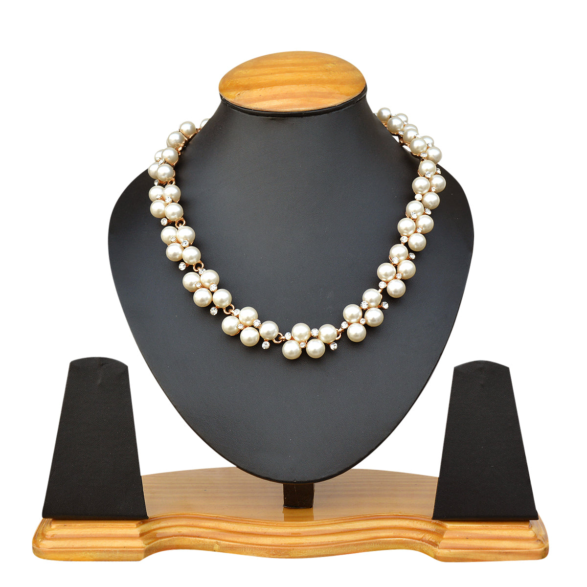 Gold-Toned Alloy Falling Pearl Necklace - The Pari
