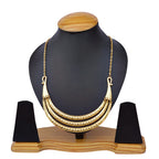Gold-Polished Alloy Golden Brass Statement Necklace - The Pari