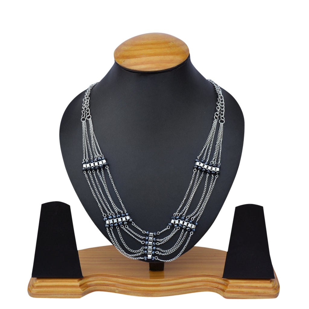 Silver-Plated Alloy Designer Silver Chain Necklace - The Pari