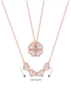 Gold-Polished Alloy Multi Wearing Heart Necklace For Girls - The Pari