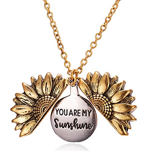 Gold-Polished Alloy Sunshine Charm Pendant Necklace - The Pari