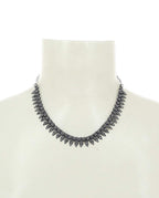 Rhodium-Plated Alloy Elegant Silver Choker Necklace - The Pari