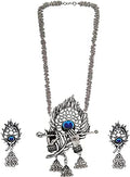 Rhodium-Plated Alloy Krishna Silver Necklace - The Pari