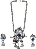 Rhodium-Plated Alloy Krishna Silver Necklace - The Pari