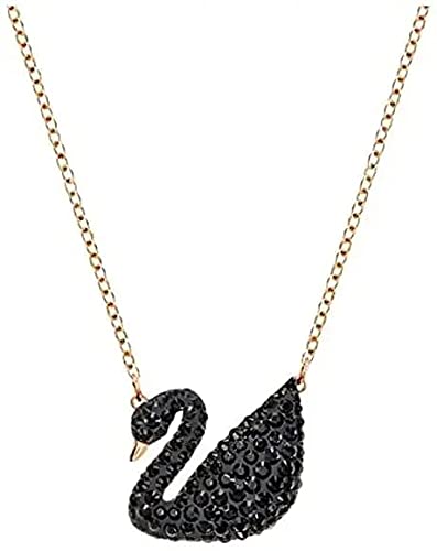 Rhodium-Plated Alloy Rhinestones Studded Duck Necklace - The Pari
