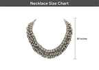 Rhodium-Plated Alloy Silver Bead Cluster Choker Necklace - The Pari