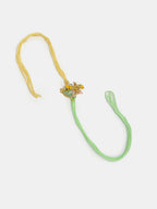 NVR Women & Men Set of 2 Multicolor Gold-Toned Radha Krishna Beaded Bhaiya Bhabhi Rakhi With Roli Chawal & Chocolate - Distacart