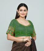 Joban Fashion Women's Green Embroidered Stitched Blouse - Distacart