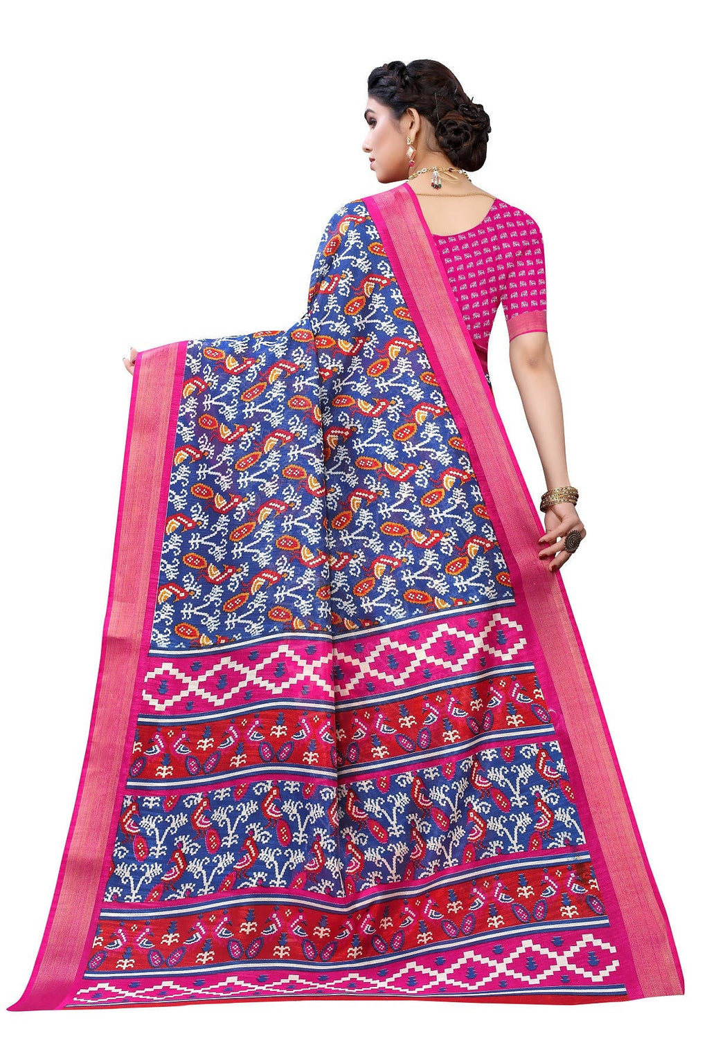 Vamika Blue Linen Jari Border Saree (JANKI Blue) - Distacart