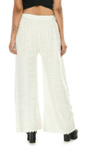Mominos Fashion Moeza Reyon Cotton White Color Chikan Work Palazzo