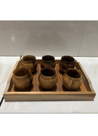 Wood estate Artistic Wooden Tea/Coffee Set-Natural Wooden Tea Drinking Cup Coffee Cup