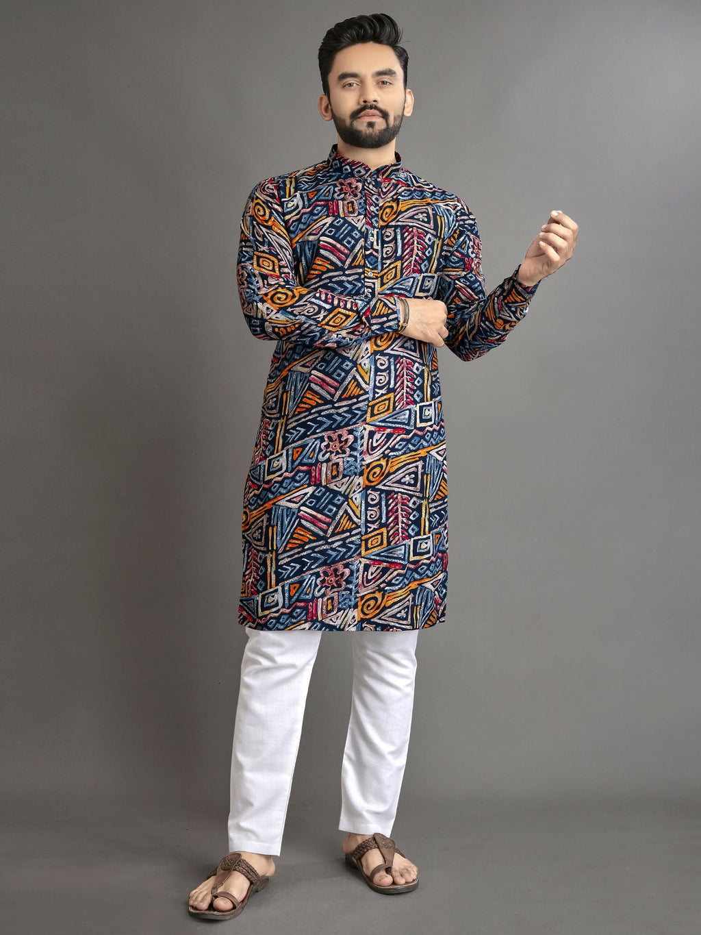Anaita Multicolor Printed Cotton Straight Kurta