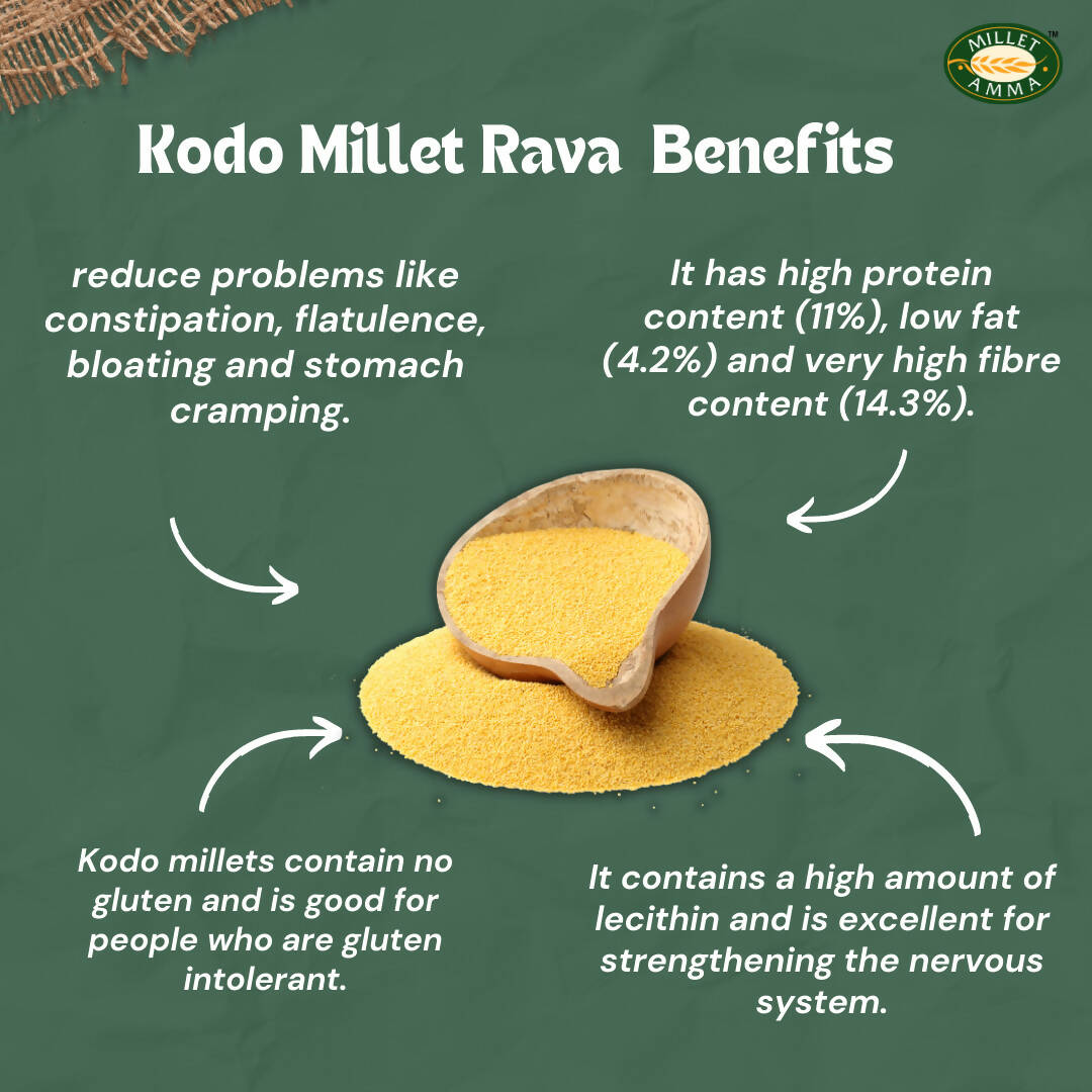 Millet Amma Organic Kodo Millet Rava - Distacart
