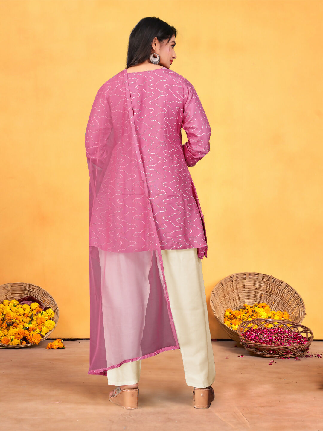 Joban Fashion Onion Cotton Premium Pure Viscose Print Dola With Handwork Kurta set
